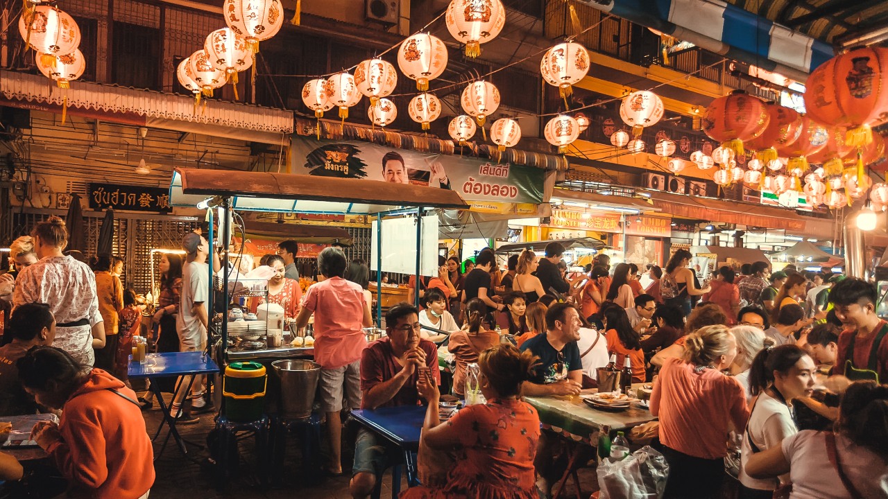 Mercado callejero en Bangkok, Tailandia